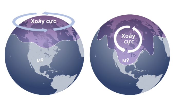 Xoáy cực tràn xuống Mỹ. Đồ họa: USA Today