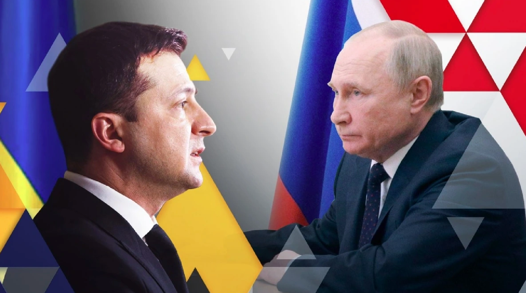 Tổng thống Ukraine Volodymyr Zelensky và Tổng thống Nga Vladimir Putin. (Ảnh: Sky News)