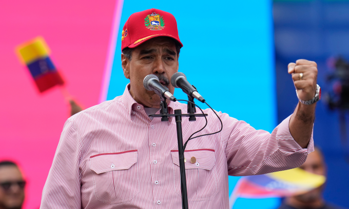 Tổng thống Maduro phát biểu tại Caracas hôm 2/12. Ảnh: AP