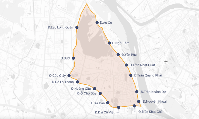 Thành phố sẽ cấm xe máy chạy xăng theo khung giờ tại một số khu vực trong Vành đai 1 từ ngày 1/7/2025. Đồ họa: Hoàng Khánh