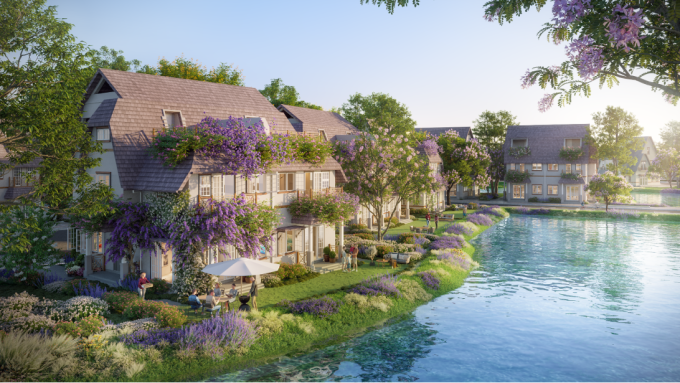 Phối cảnh nhánh đảo lấy cảm hứng từ hoa Violet. Ảnh: Ecopark