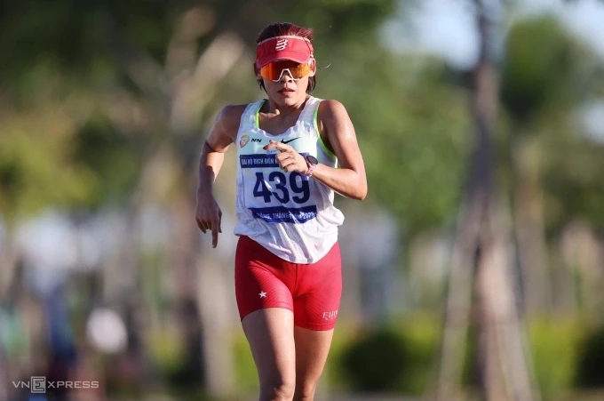 VĐV đi bộ Nguyễn Thị Thanh Phúc đã 19 lần vô địch quốc gia và năm lần giành HC vàng SEA Games. Ảnh: Đức Đồng