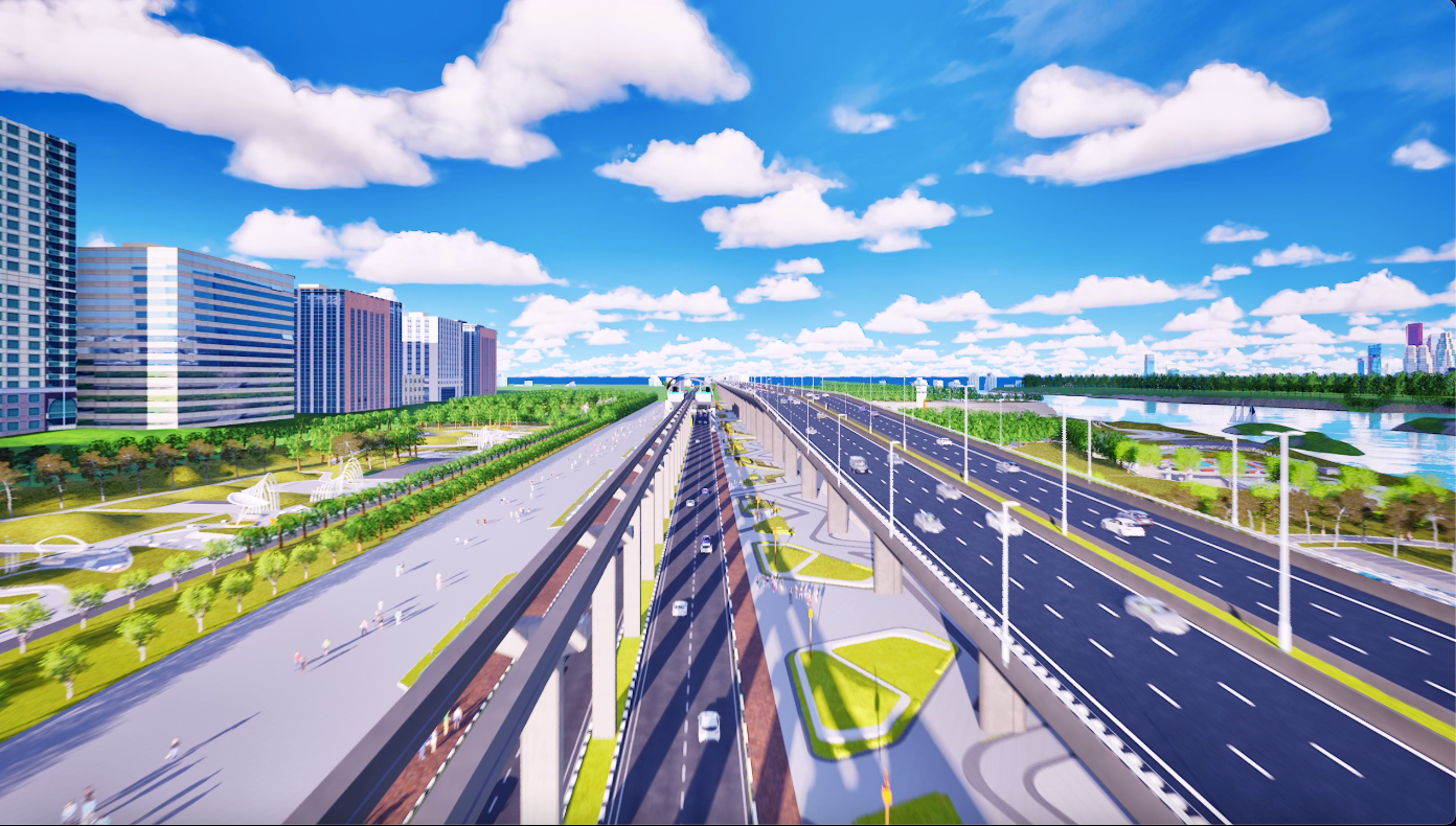 Trục đại lộ cảnh quan  sông Hồng