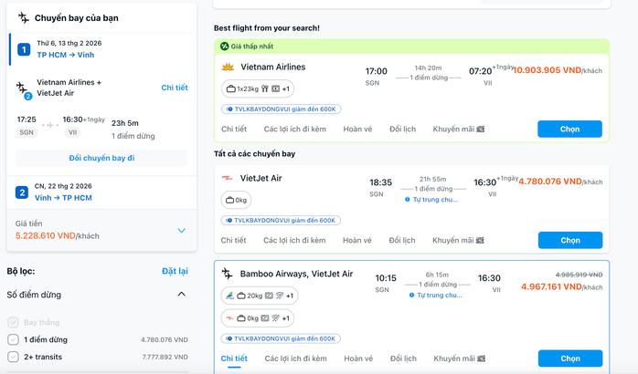 Giá vé máy bay Tết cao chót vót , khách phải chấp nhận bay đêm - Ảnh 3.