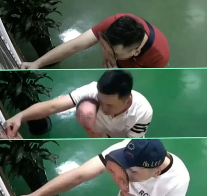 Hình ảnh nhóm nhân viên ủy ban tại Ôn Châu, tỉnh Chiết Giang dùng mặt nạ in ảnh đồng nghiệp để chấm công hộ, được camera ghi lại vào cuối tháng 11/2025. Ảnh: Sina