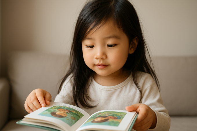 Thói quen đọc truyện góp phần giúp trẻ phát triển trí tuệ. Ảnh tạo bởi AI