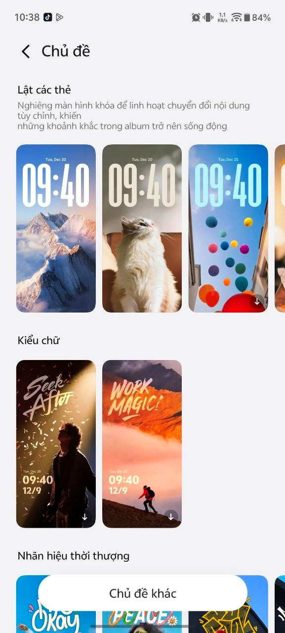 Các chủ đề giao diện trên OriginOS 6. Ảnh: chụp màn hình