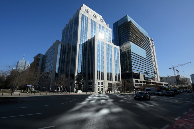 Trụ sở Euroclear tại Brussels, Bỉ ngày 5/3. Ảnh: AFP