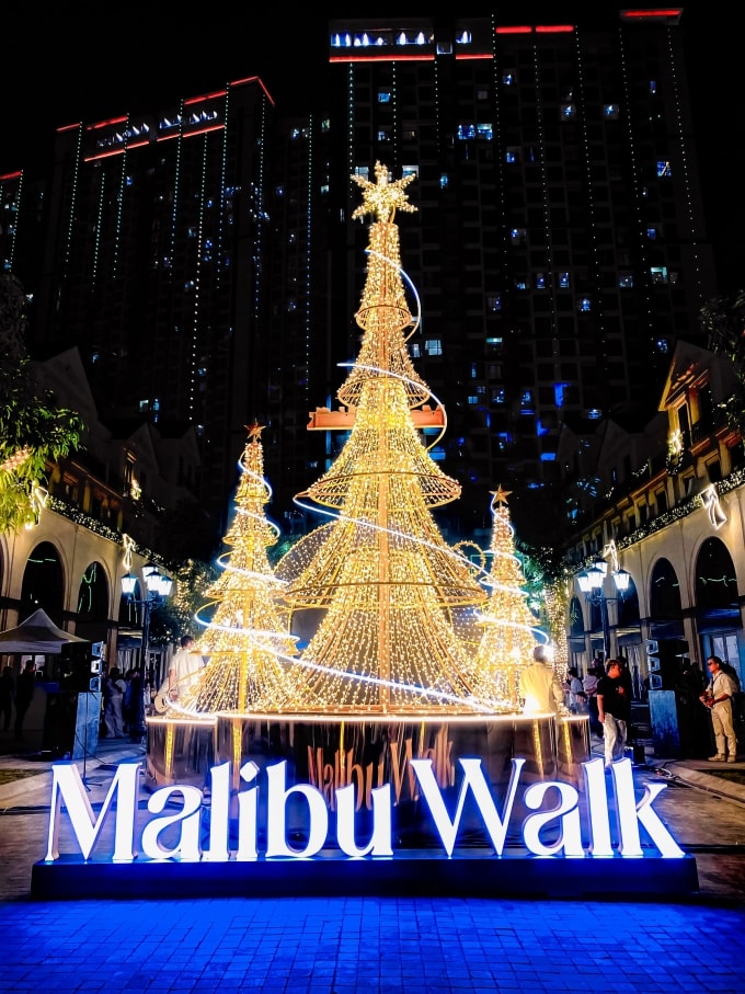 Hình ảnh cây thông được thắp sáng tại tuyến phố. Ảnh: Masterise Homes