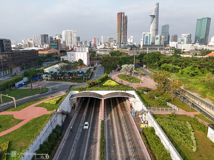 Hầm vượt sông Sài Gòn, tháng 1/2025. Ảnh: Quỳnh Trần