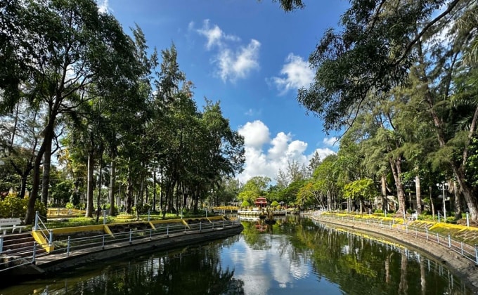 Một góc Công  viên văn hóa Hồ Nước Ngọt. Ảnh: Minh Châu