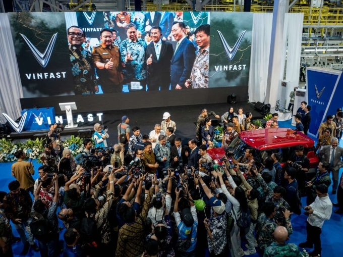 Lễ khánh thành được tổ chức trong khuôn viên nhà máy. Ảnh: VinFast