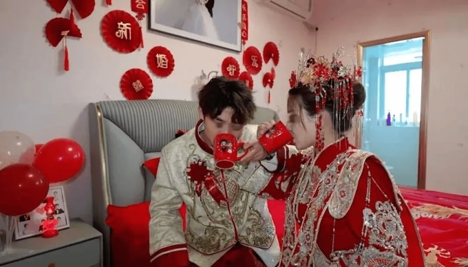 Đám cưới của cặp đôi ở Tùy Châu, tỉnh Hồ Bắc, ngày 9/5/2024. Ảnh: Huanqiu