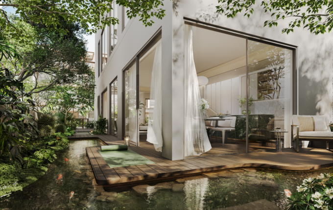 Một căn villa với không gian sống gần gũi thiên nhiên. Ảnh: Masterise Homes