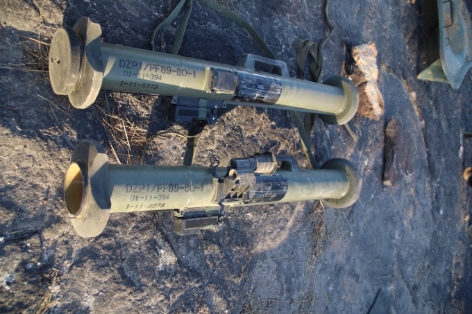 Súng chống tăng vác vai Norinco PF-89 tại hiện trường. Ảnh: Thai Enquirer