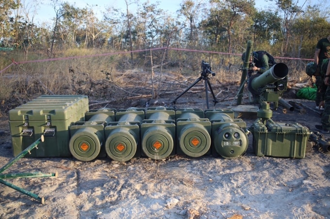 Hệ thống tên lửa chống tăng GAM-102LR gần như nguyên vẹn bị Thái Lan thu giữ trên cao điểm Đồi 500. Ảnh: Thai Enquirer