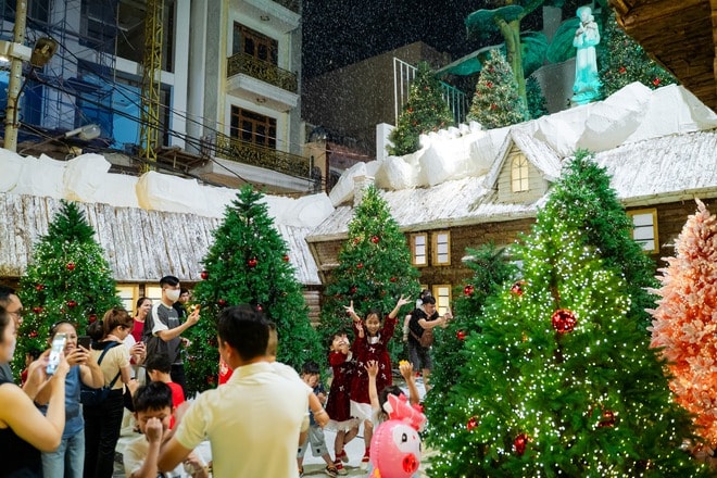 VIDEO: Nhà thờ trang trí hàng chục cây thông Giáng sinh "hot hit" tại TPHCM - Ảnh 11.
