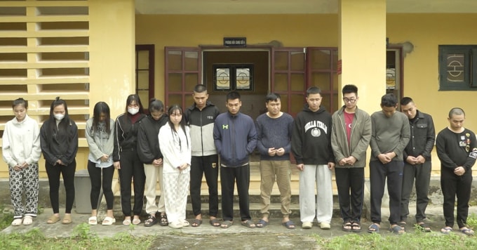 Đường dây lừa đảo bị bắt giữ. Ảnh: Công an tỉnh Quảng Trị