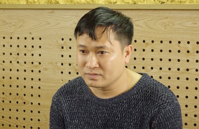 Nguyễn Tiến Thiết tại cơ quan điều tra. Ảnh: Công an tỉnh Quảng Trị