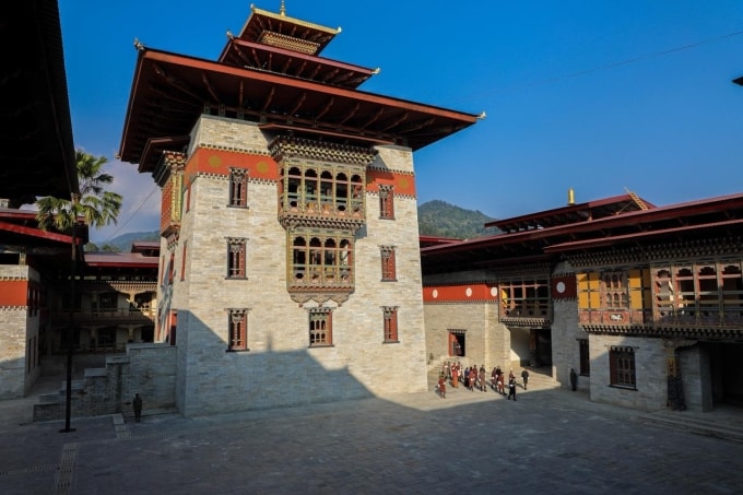 Quốc vương Bhutan thị sát tu viện mới xây dựng ở Thành phố chánh niệm Gelephu ngày 4/12. Ảnh: Facebook/Quốc vương Jigme Khesar Namgyel Wangchuck