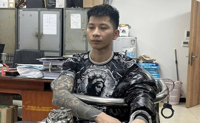 Vàng Văn Ánh lúc bị bắt. Ảnh: Công an cung cấp