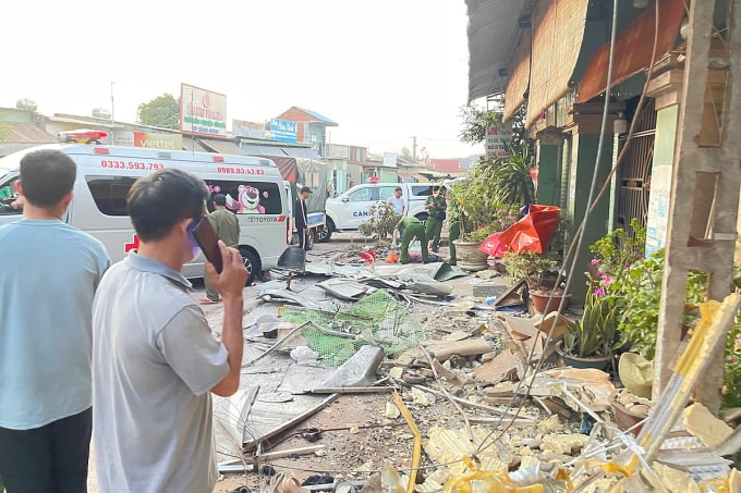 Hiện trường vụ tai nạn. Ảnh: Thái Hà