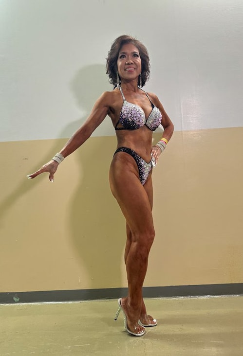 Bà Lin bắt đầu tham dự các giải thể hình từ năm 2023 và dần tích lũy kinh nghiệm. Ảnh: CNA