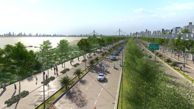 Phối cảnh dự án đầu tư xây dựng tuyến đường kết nối Sân bay Gia Bình với Thủ đô Hà Nội. Ảnh: Sun Group