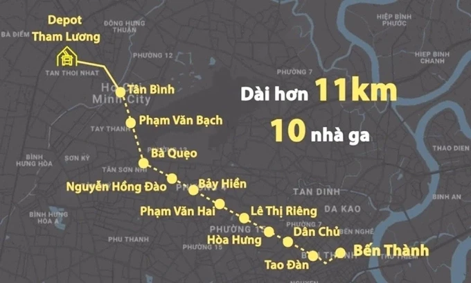 Hướng tuyến Metro Số 2. Đồ họa: Thanh Huyền