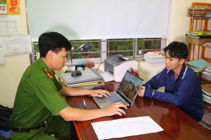 Triệu Văn An tại cơ quan điều tra. Ảnh: Phước Thanh