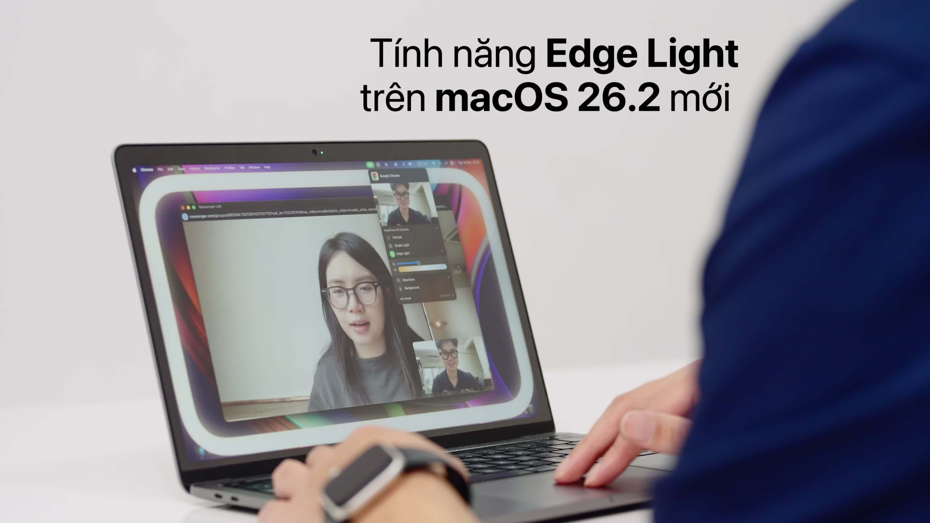 MacBook thêm tính năng 'đèn flash' với macOS 26.2