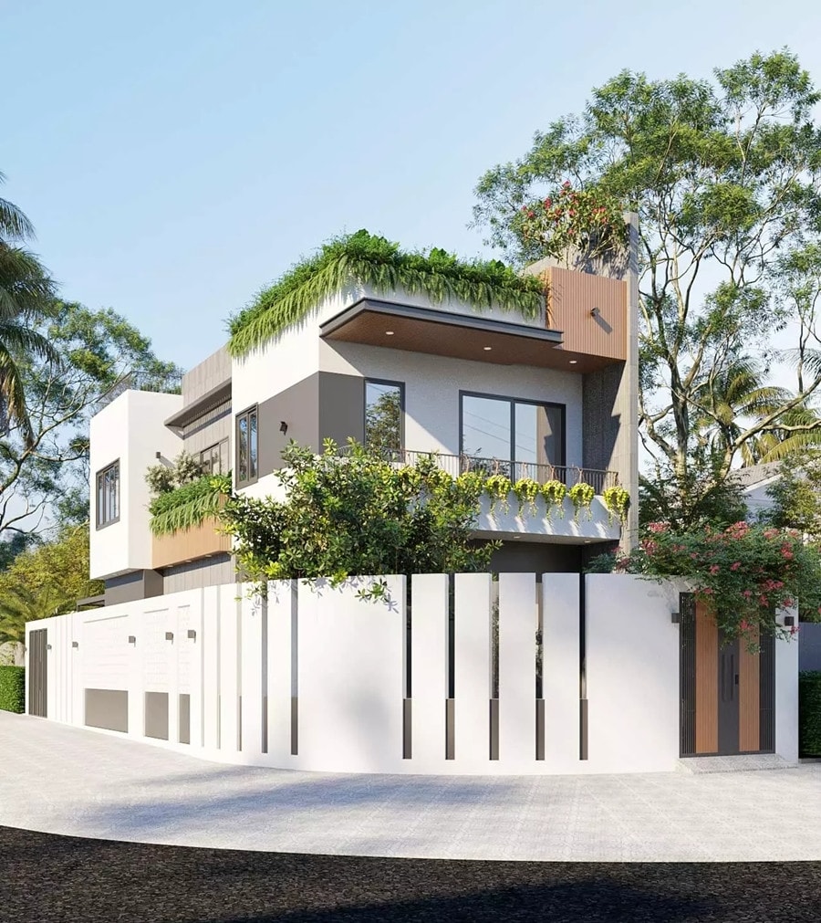 Nhà lô góc dễ dàng tận dụng ánh sáng tự nhiên và gió. (Ảnh: SBS House)