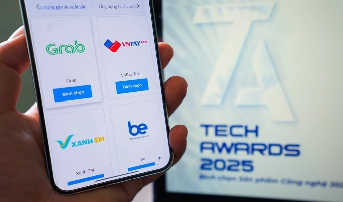Giao diện bình chọn vòng Chung kết Tech Awards 2025. Ảnh: Bảo Lâm
