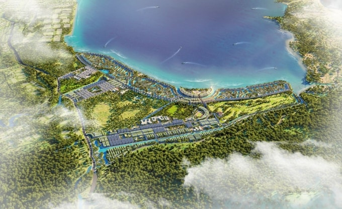 Phối cảnh dự án khu đô thị ven vịnh Cam Ranh quy mô hơn 1.254 ha. Ảnh: Vingroup