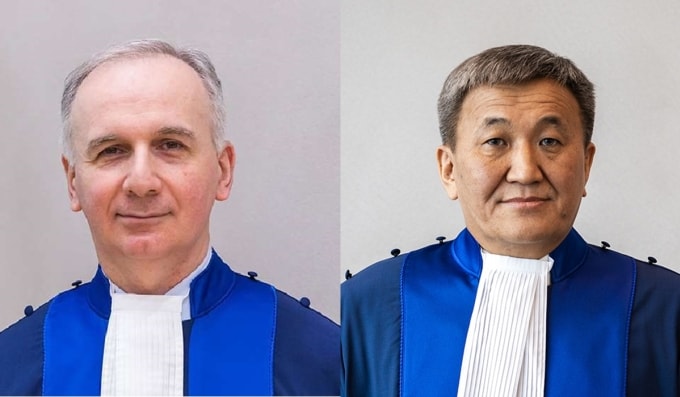 Thẩm phán ICC Gocha Lordkipanidze (trái) và Erdenebalsuren Damdin. Ảnh: ICC