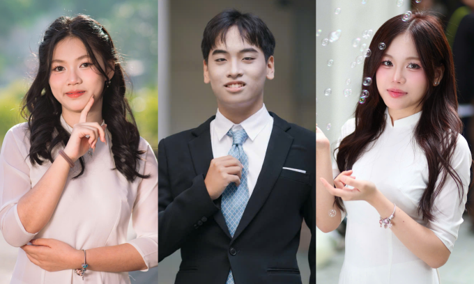 Từ trái qua: Minh Thư, Thế Tuấn và Bảo Trân. Ảnh: Nhà trường cung cấp