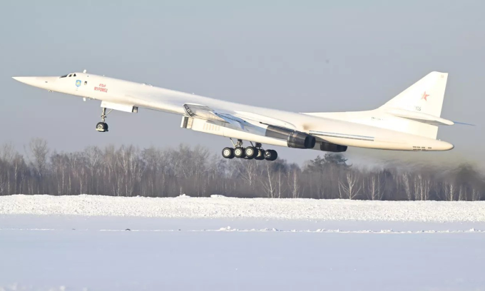 Oanh tạc cơ Tu-160M Nga tại thành phố Kazan hồi tháng 2/2024. Ảnh: RIA Novosti