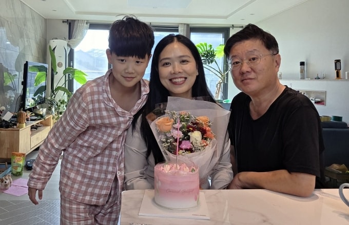 Gia đình chị Nguyễn Thị Bảy ở TP Yongin, tỉnh Gyeonggi-do, Hàn Quốc,