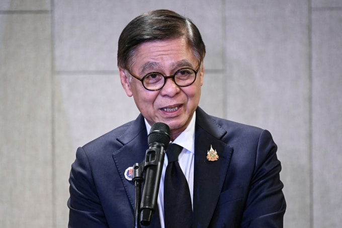 Ngoại trưởng Thái Lan Sihasak Phuangketkeow tại cuộc họp báo ở Kuala Lumpur, Malaysia ngày 22/12. Ảnh: AFP