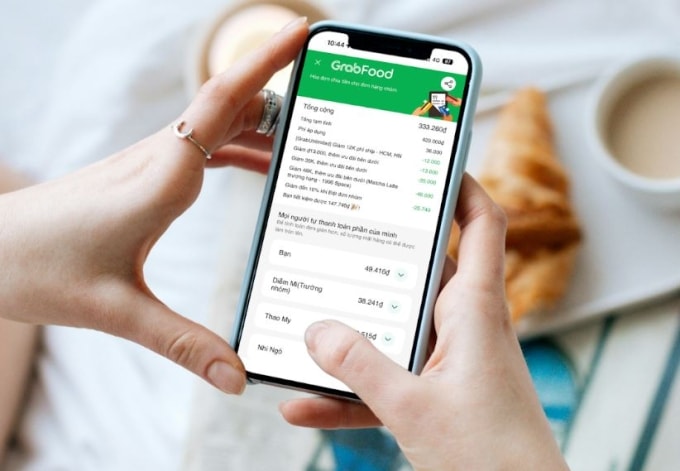 Tính năng Đặt đơn nhóm còn tự động chia hóa đơn và tính tiền cho từng thành viên tham gia đơn nhóm. Ảnh: NVCC