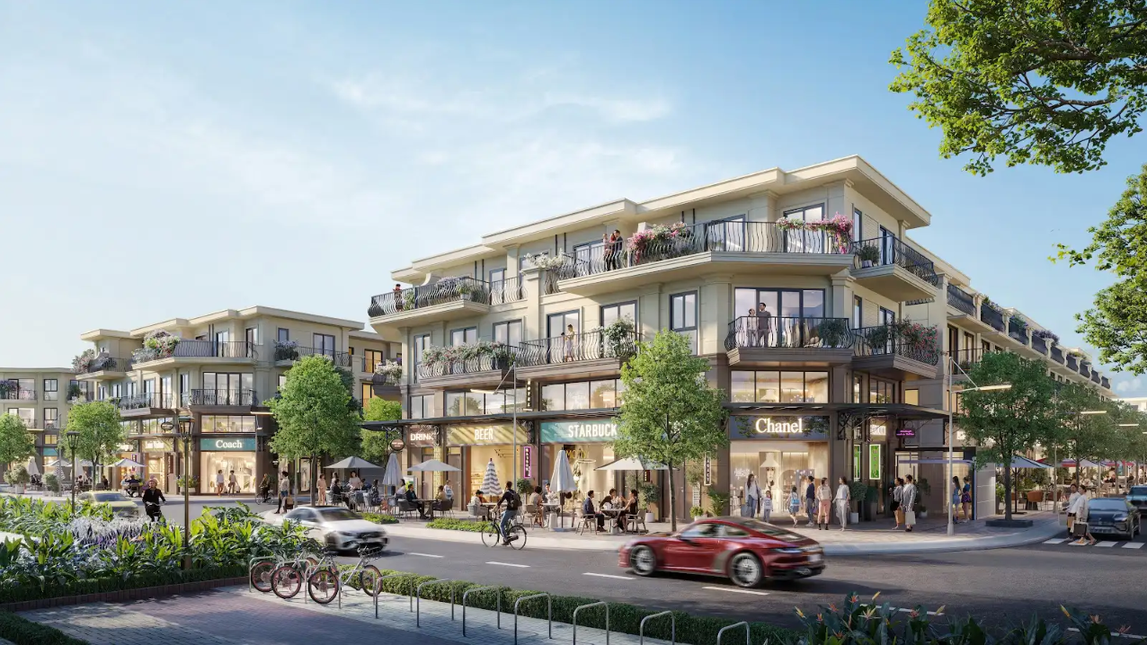 Tuyến phố thương mại sầm uất, đông vui tại Nam Long II Central Lake.