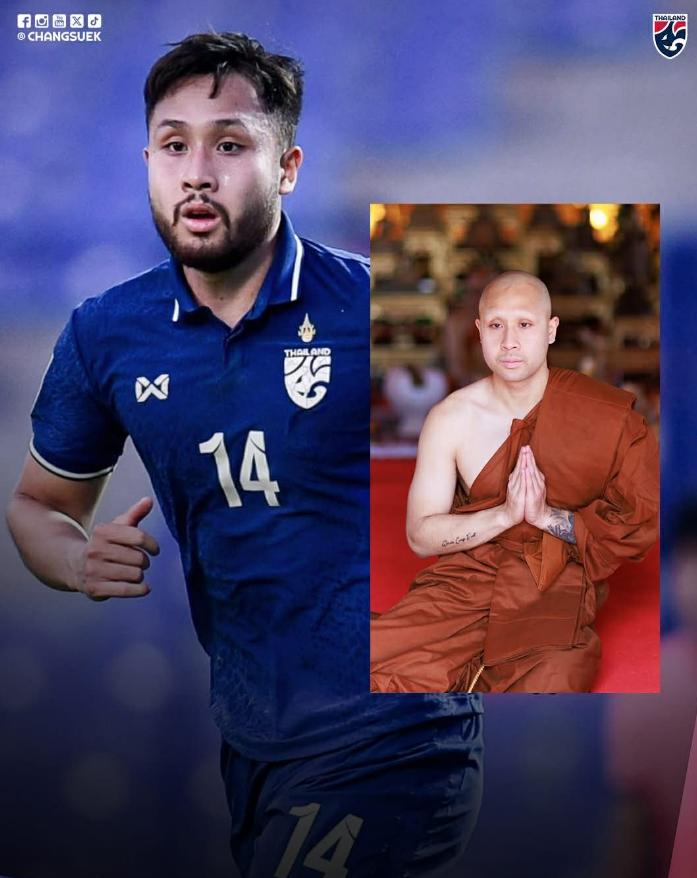 Cựu tiền đạo U23 Thái Lan Achitpol Keereerom quyết định trở về quê nhà xuất gia.