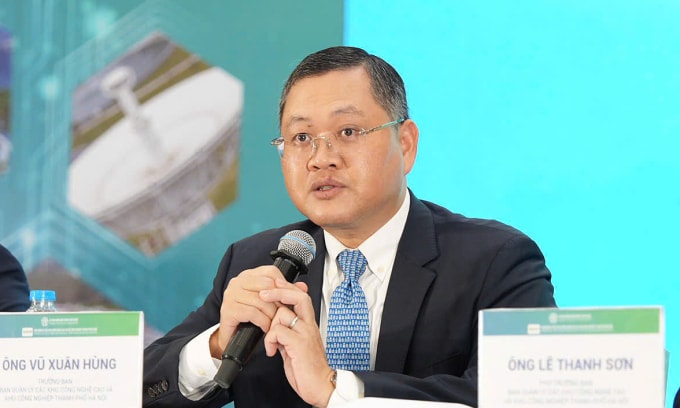 Ông Vũ Xuân Hùng, Trưởng ban quản lý các Khu công nghệ cao và Khu công nghiệp thành phố Hà Nội tại sự kiện. Ảnh: HHTIP