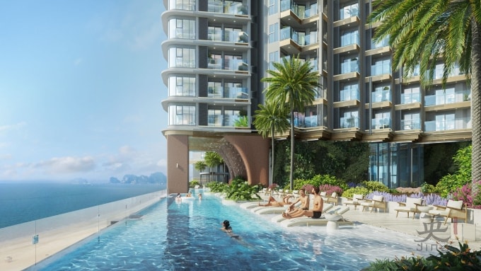 Bể bơi vô cực dành cho cư dân. Ảnh: MIK Group