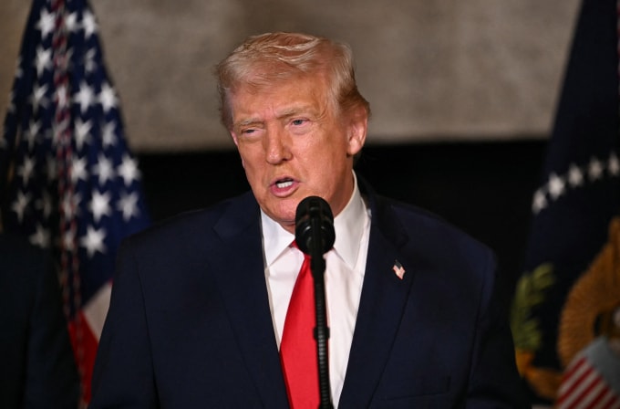 Tổng thống Mỹ Donald Trump tại cuộc họp báo ở Palm Beach, bang Florida ngày 22/12. Ảnh: AFP