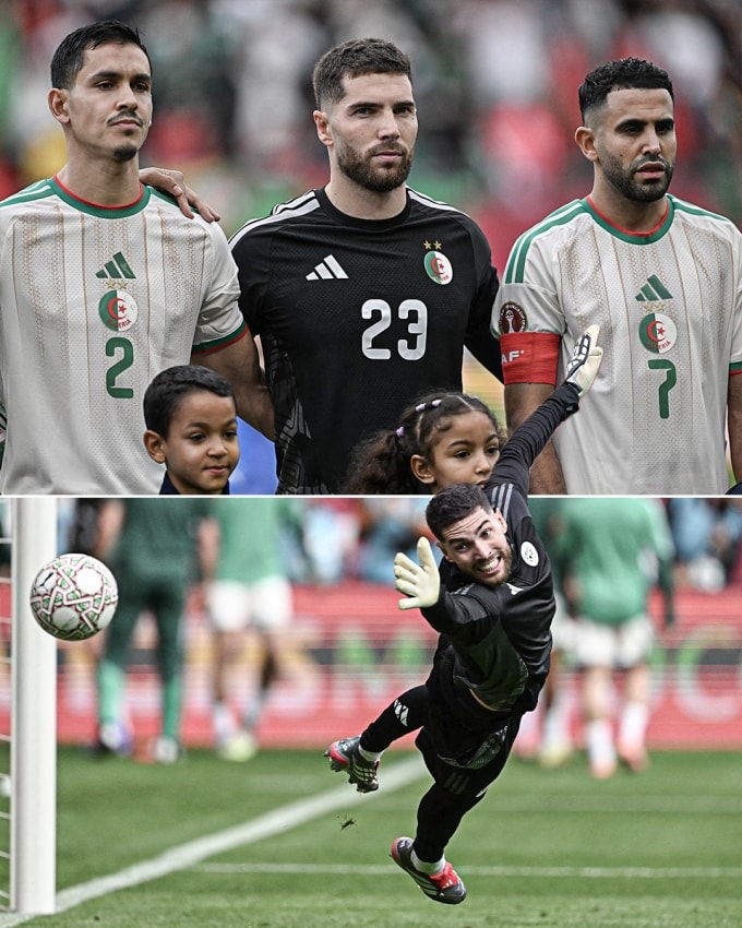 Luca Zidane (áo đen) giữ sạch lưới trong lần đầu thi đấu tại Cup châu Phi. Ảnh: ESPN