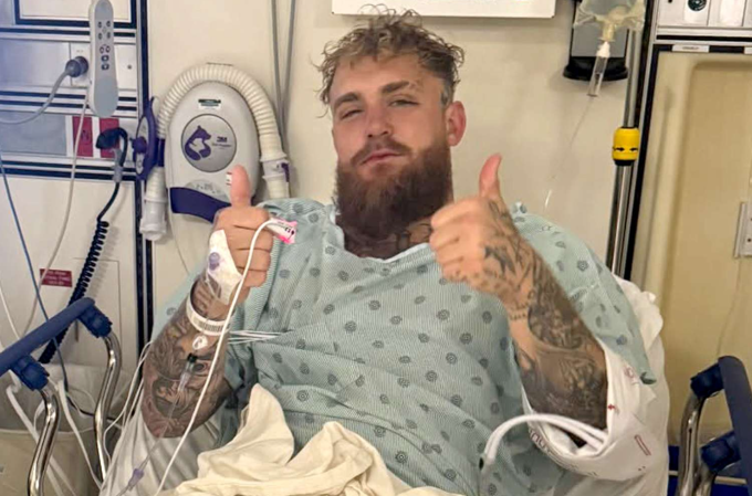 Jake Paul sau ca phẫu thuật điều trị gãy xương hàm. Ảnh: Instagram / Jake Paul