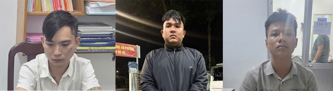 Từ trái qua: Lê Minh Tiền, Phạm Minh Phú và Tạ Quang Linh. Ảnh: Nam An