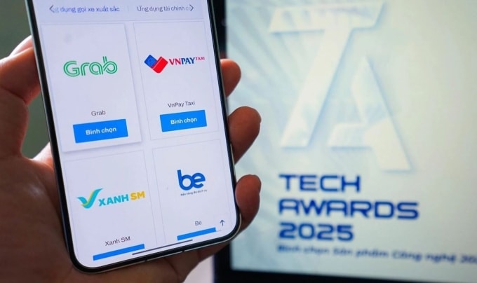 Giao diện bình chọn vòng Chung kết Tech Awards 2025. Ảnh: Bảo Lâm
