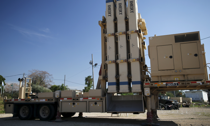 Hệ thống phòng không Davids Sling tại căn cứ không quân Hatzor gần Tel Aviv năm 2022. Ảnh: Reuters